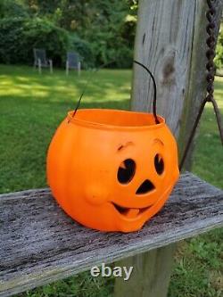 RARE VTG Halloween STAR BAND Blowmold Plastic Jack o Lantern Jol Bucket Pail