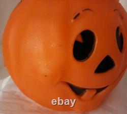 RARE VTG Halloween STAR BAND Blowmold Plastic Jack o Lantern Jol Bucket Pail