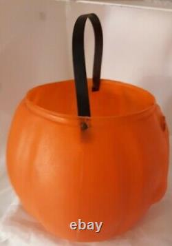 RARE VTG Halloween STAR BAND Blowmold Plastic Jack o Lantern Jol Bucket Pail