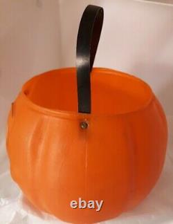 RARE VTG Halloween STAR BAND Blowmold Plastic Jack o Lantern Jol Bucket Pail