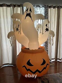 RARE VTG Totally Ghoul Airblown Inflatable 8FT Halloween Ghosts Pumpkin Read