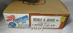 RARE Vintage 1970 Ben Cooper Heckle & Jeckel Halloween Costume & Mask In Box LG