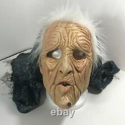 RARE Vintage 1984 Be Something Studio Halloween Mask Old Woman Scarf Wrinkles