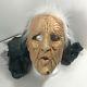 Rare Vintage 1984 Be Something Studio Halloween Mask Old Woman Scarf Wrinkles
