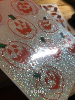 RARE Vintage 1986 Gibson Greetings Halloween Opal Glitter Pumpkin Stickers