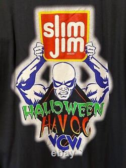 RARE Vintage 1996 Slim Jim Halloween Havoc WCW T-Shirt