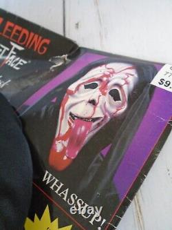 RARE Vintage 2000 Fun World SCREAM Whassup Tongue Bleeding Halloween Mask NIB