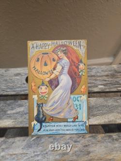 RARE Vintage A Happy Halloween Postcard