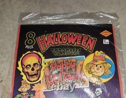 RARE! Vintage Beistle Halloween Decorama Paper Diecut 8 Piece Set 1995 SEALED