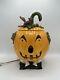 Rare Vintage Ceramic Jack-o-lantern Halloween Pumpkin Lamp Light Up 13 Tall