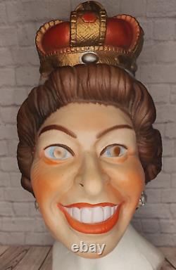 RARE Vintage Cesar Mask Queen Elizabeth 1980s Full Head