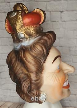 RARE Vintage Cesar Mask Queen Elizabeth 1980s Full Head