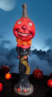 RARE Vintage Debra Schoch Large Pumpkin Head Halloween Clown 19