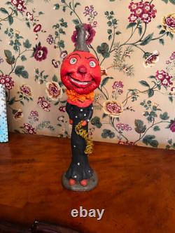 RARE Vintage Debra Schoch Large Pumpkin Head Halloween Clown 19
