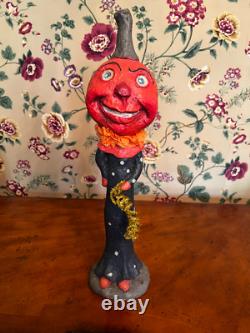 RARE Vintage Debra Schoch Large Pumpkin Head Halloween Clown 19