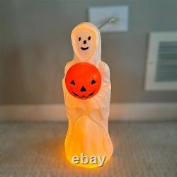 RARE Vintage EMPIRE 14 SMILING GHOST w PUMPKIN JOL Plastic Blow Mold! HALLOWEEN