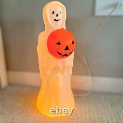 RARE Vintage EMPIRE 14 SMILING GHOST w PUMPKIN JOL Plastic Blow Mold! HALLOWEEN