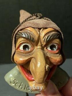 RARE Vintage German Figural Halloween Decoration Snaggle Tooth Witch SchlobHexen