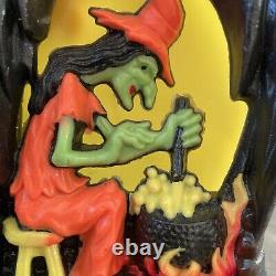 RARE Vintage Gurley Halloween Witch With Cauldron Candle 1950s Decoration Spooky