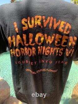 RARE Vintage HALLOWEEN HORROR NIGHTS VI 1996 Universal Studios Shirt in size XXL