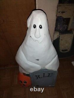 RARE Vintage Halloween Blow Mold-Ghost-Tombstone-Pumpkin -36 NEW BULBS