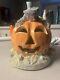 Rare Vintage Halloween Ceramic Pumpkin Decoration