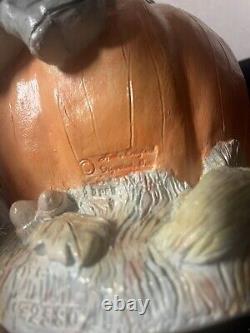 RARE Vintage Halloween Ceramic Pumpkin Decoration