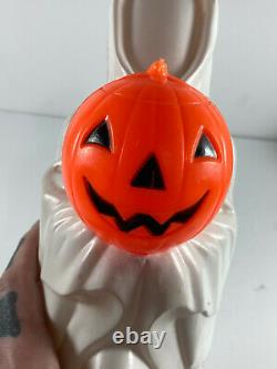 RARE Vintage Halloween Empire Blow Mold Ghost with Pumpkin