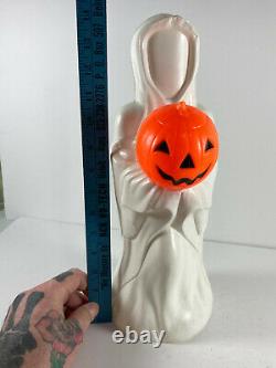 RARE Vintage Halloween Empire Blow Mold Ghost with Pumpkin