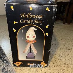 RARE Vintage Halloween Paper-Mache Ghost Candy Jar Container BOO 15 tall