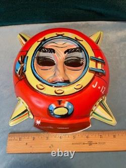 RARE! Vintage Halloween Spiked Helmet Face Mask AMAZING CONDITION