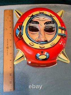 RARE! Vintage Halloween Spiked Helmet Face Mask AMAZING CONDITION