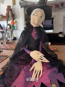 RARE Vintage Joe Spencer Gathered Traditions Shelf Sitter Halloween Witch 40