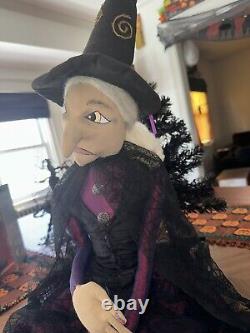 RARE Vintage Joe Spencer Gathered Traditions Shelf Sitter Halloween Witch 40