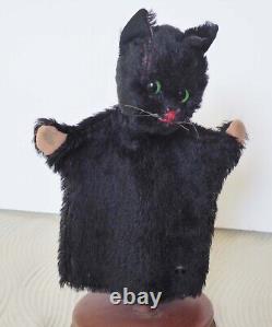 RARE Vintage Kersa Black Cat Hand Puppet for HALLOWEEN