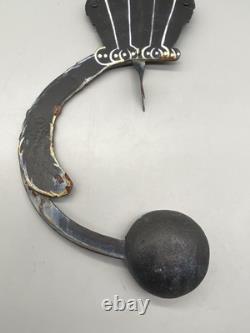 RARE Vintage Kinetic Pendulum Balancing Black Cat Metal Folk Art Halloween