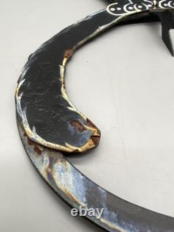 RARE Vintage Kinetic Pendulum Balancing Black Cat Metal Folk Art Halloween