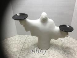 RARE Vintage Pottery Halloween Ghost Candle Holder