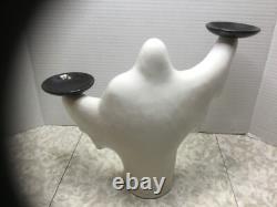 RARE Vintage Pottery Halloween Ghost Candle Holder