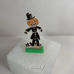 RARE! Vintage Rosbro Hard Plastic Pumpkin Sucker Holder