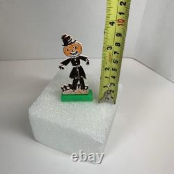 RARE! Vintage Rosbro Hard Plastic Pumpkin Sucker Holder