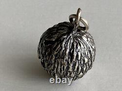 RARE Vintage Silver 800 CREEPY SCARY Pumpkin Pendant Charm Nightmares Guaranteed
