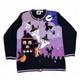 Rare Vintage Storybook Knits Halloween Cardigan Witches, Ghosts, Pumpkins (m)