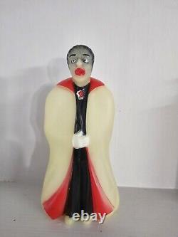 RARE Vintage TOPSTONE Vinyl Coin Bank 7 Tall DRACULA Glow In the Dark HALLOWEEN