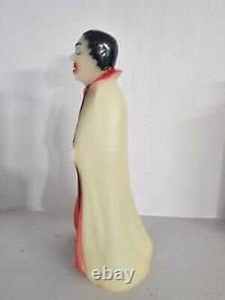 RARE Vintage TOPSTONE Vinyl Coin Bank 7 Tall DRACULA Glow In the Dark HALLOWEEN