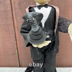 RARE Vintage Telco 1988 Skeleton With Cobra Snake Light Up Motion-ette
