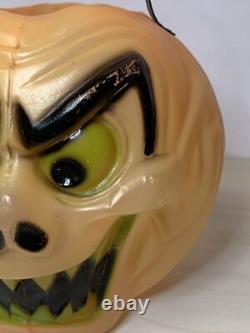 RARE Vtg 1960s TOPSTONE Halloween GHOUL Jack-O-Lantern Blow Mold JOL Candy Pail