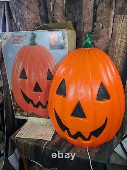 RARE Vtg Empire 27 Giant Hanging Pumpkin Box & Manual #7419 Halloween Blow Mold