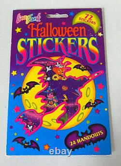 RARE vintage lisa frank halloween WITCH sticker tote with rare sticker sheet