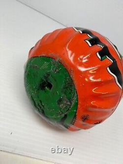 RARE vintage metal Halloween Jack O Lantern Candle Holder US made in USA small